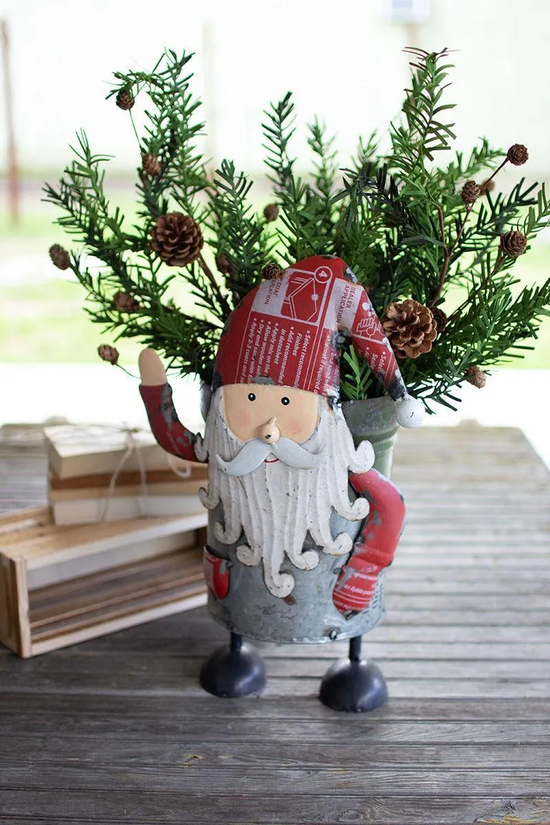 Recycled Iron Santa with Military Canister