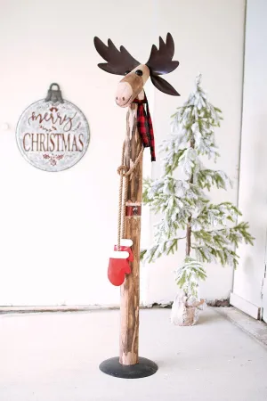 Recycled Wood and Iron Moose