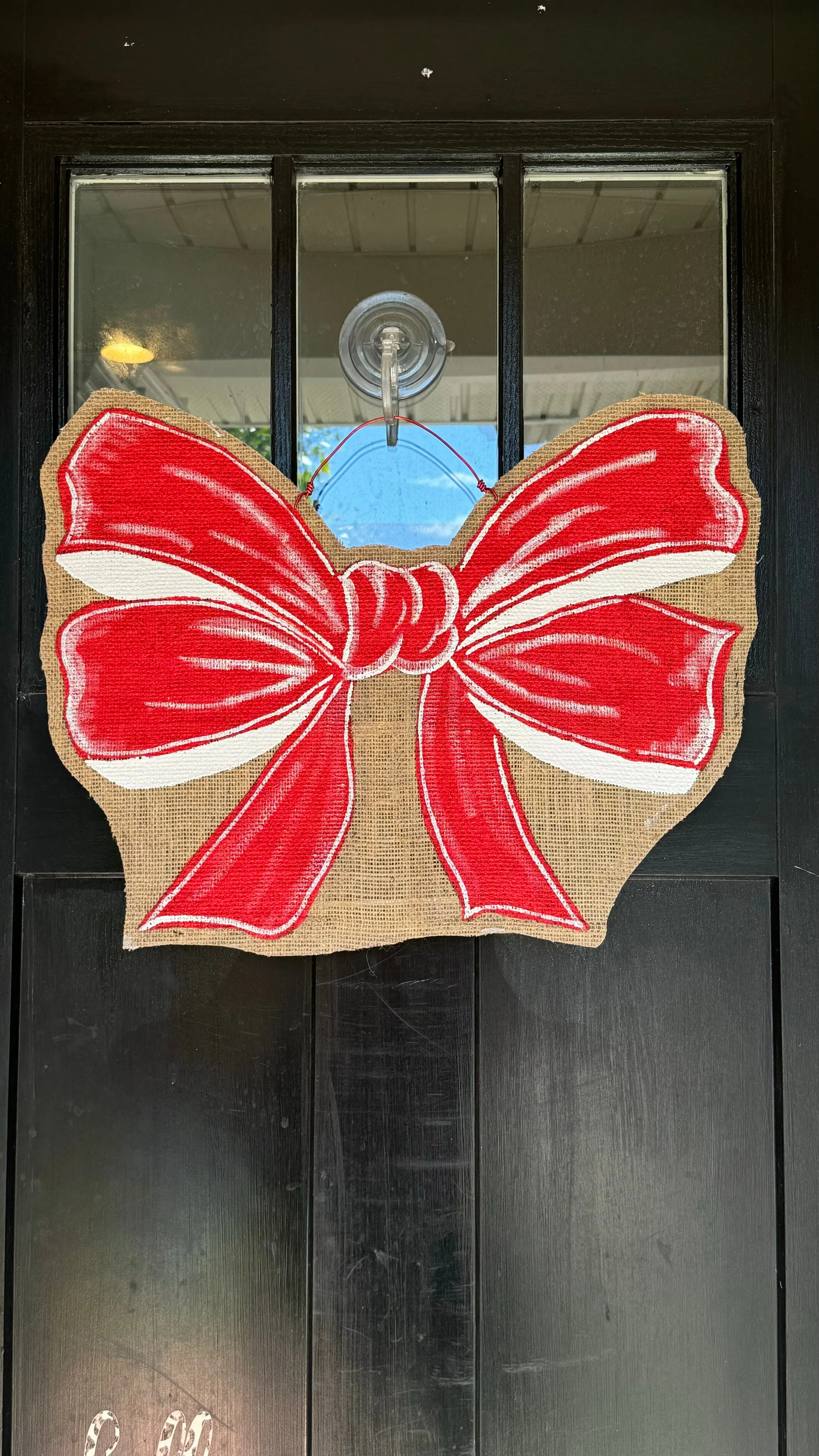 Red Bow Door Hanger