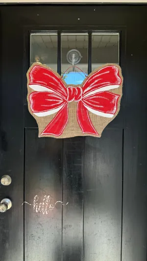 Red Bow Door Hanger