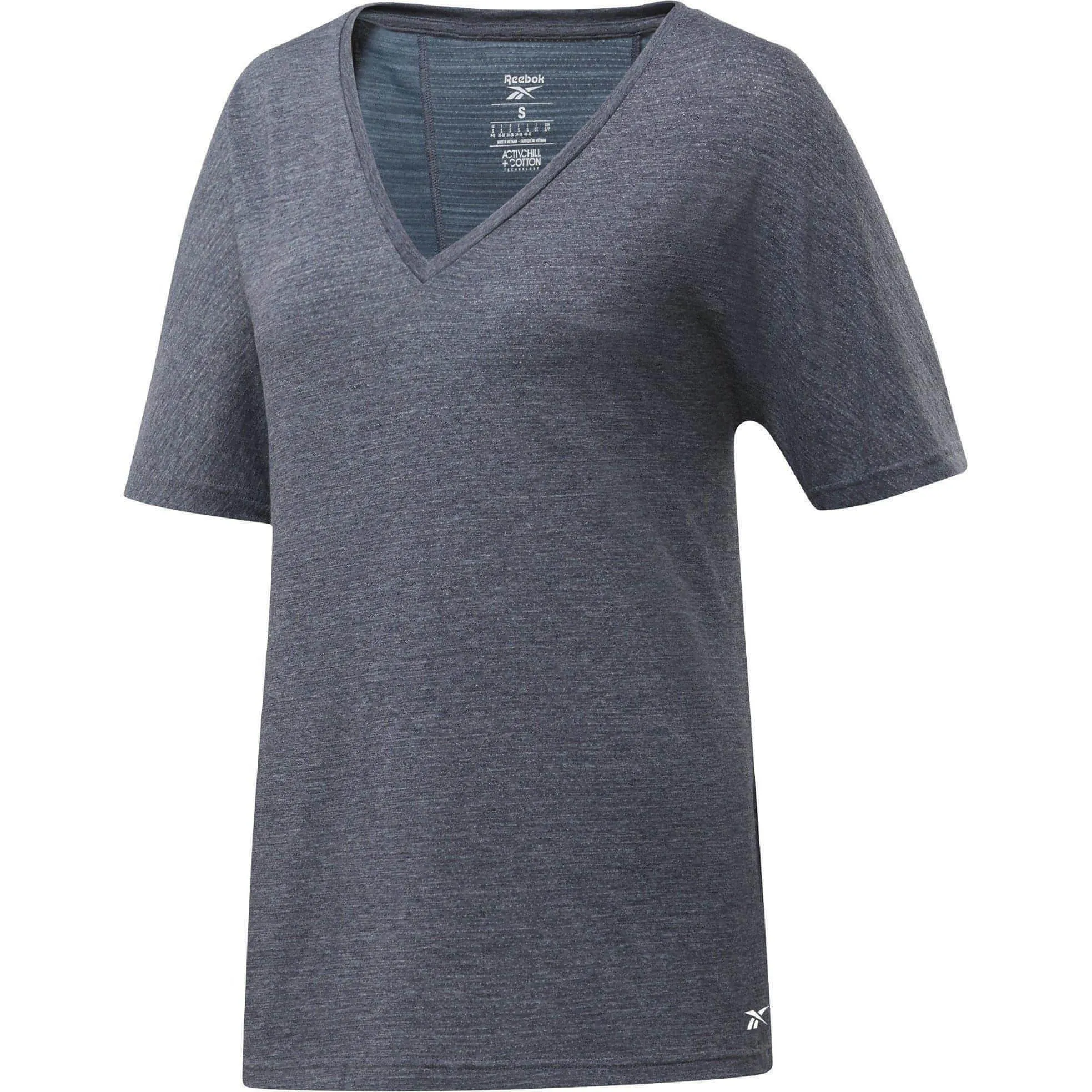 Reebok ActivChill   Cotton Short Sleeve Womens Training Top - Navy