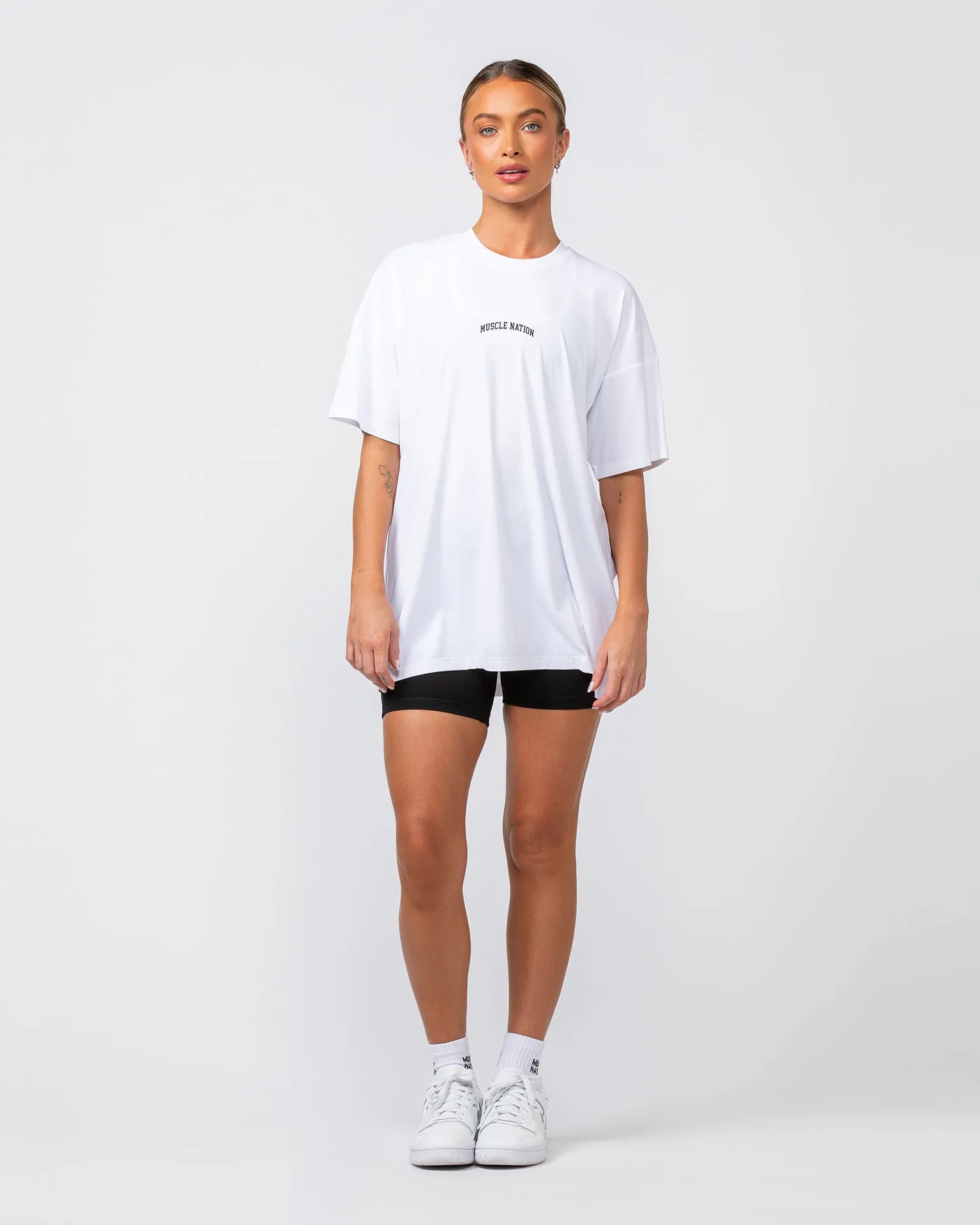 Relaxed Rib Training Tee - White