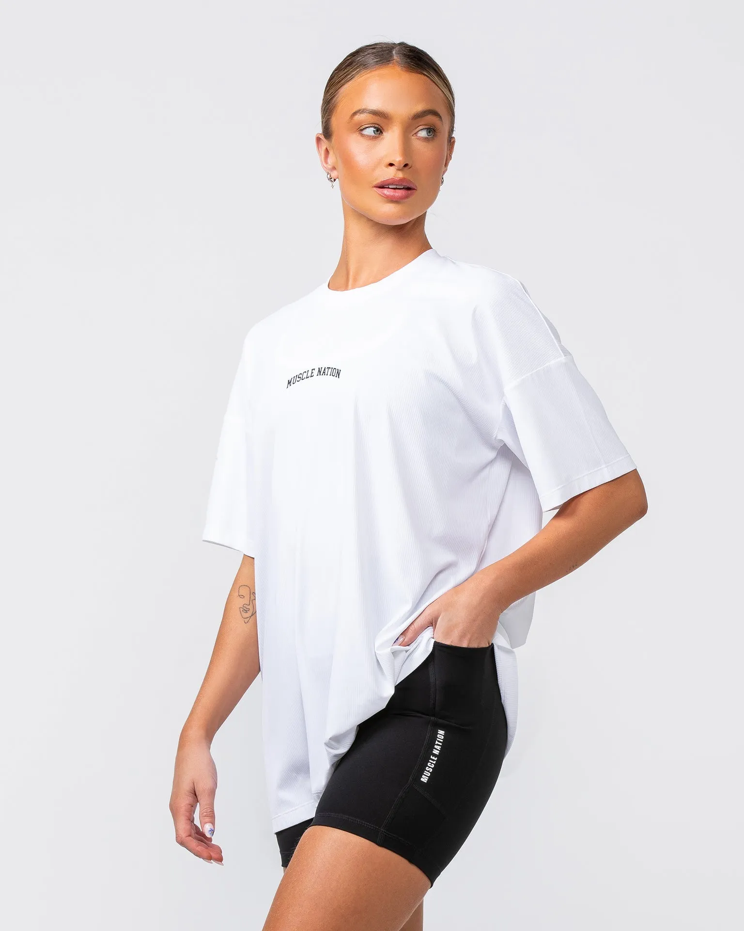Relaxed Rib Training Tee - White