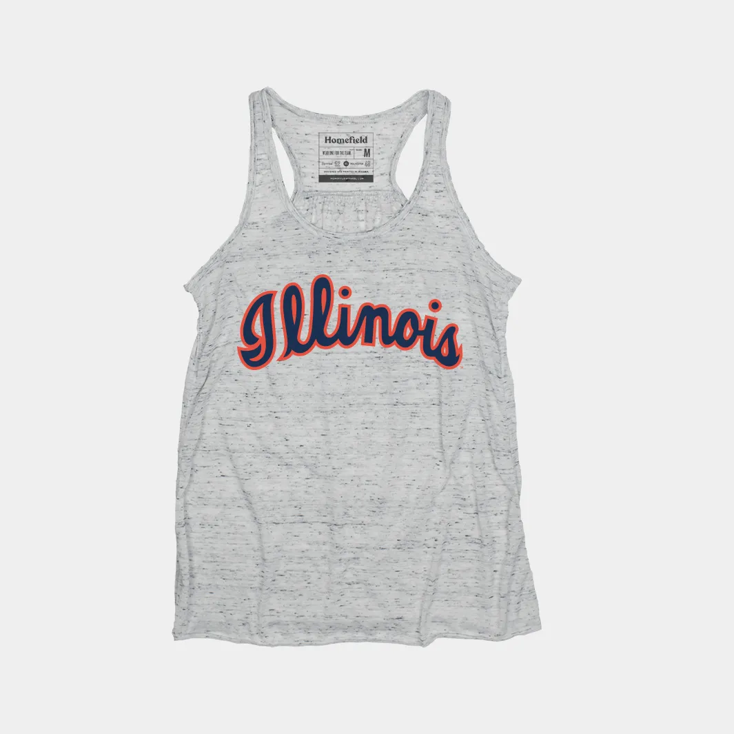 Retro 1970s Illinois Basketball Script Women's Tank