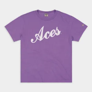 Retro Aces Basketball Jersey Script Vintage Heavyweight Tee