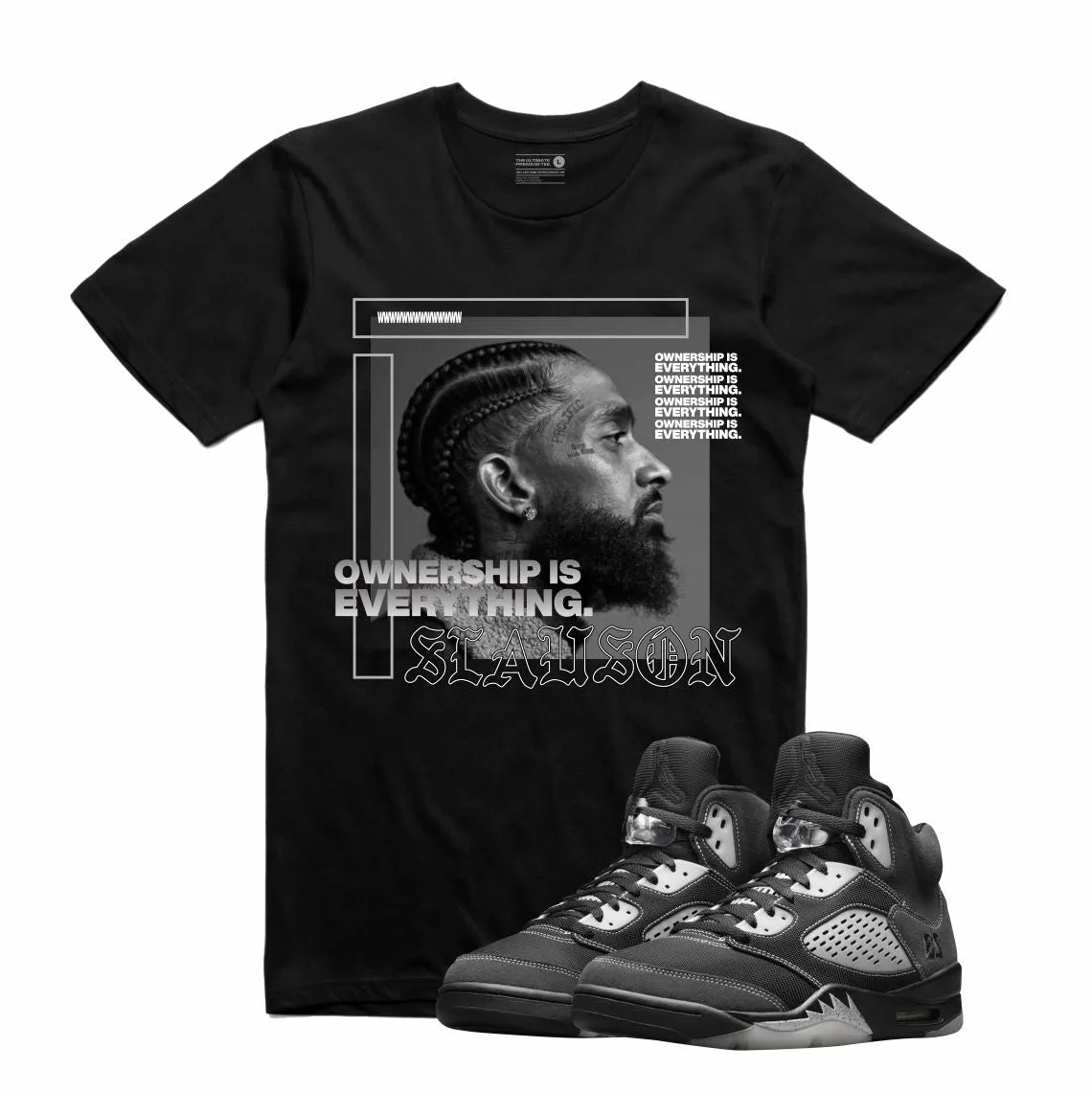 Retro Kings AJ5 ANTHRACITE OWNERSHIP TEE BLACK
