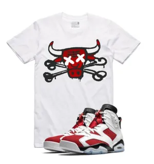 Retro Kings AJ6 CARMINE BULLY BONES TEE WHITE
