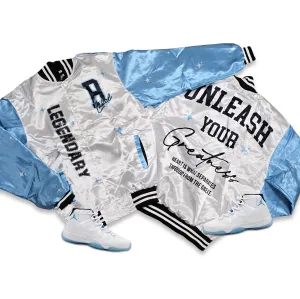RETRO LABEL LEGENDARY SATIN JACKET (RETRO 11 Legend Blue)