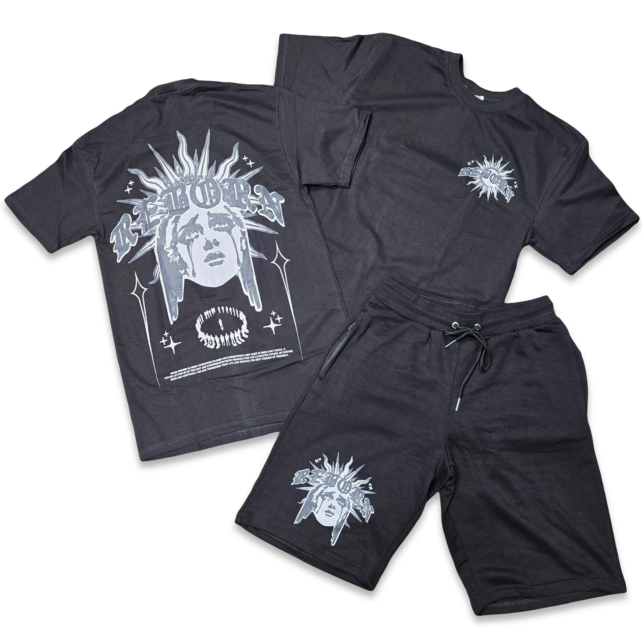 Retro Label REBORN Shorts and Shirt Set (Retro  4 Retro Wet Cement)