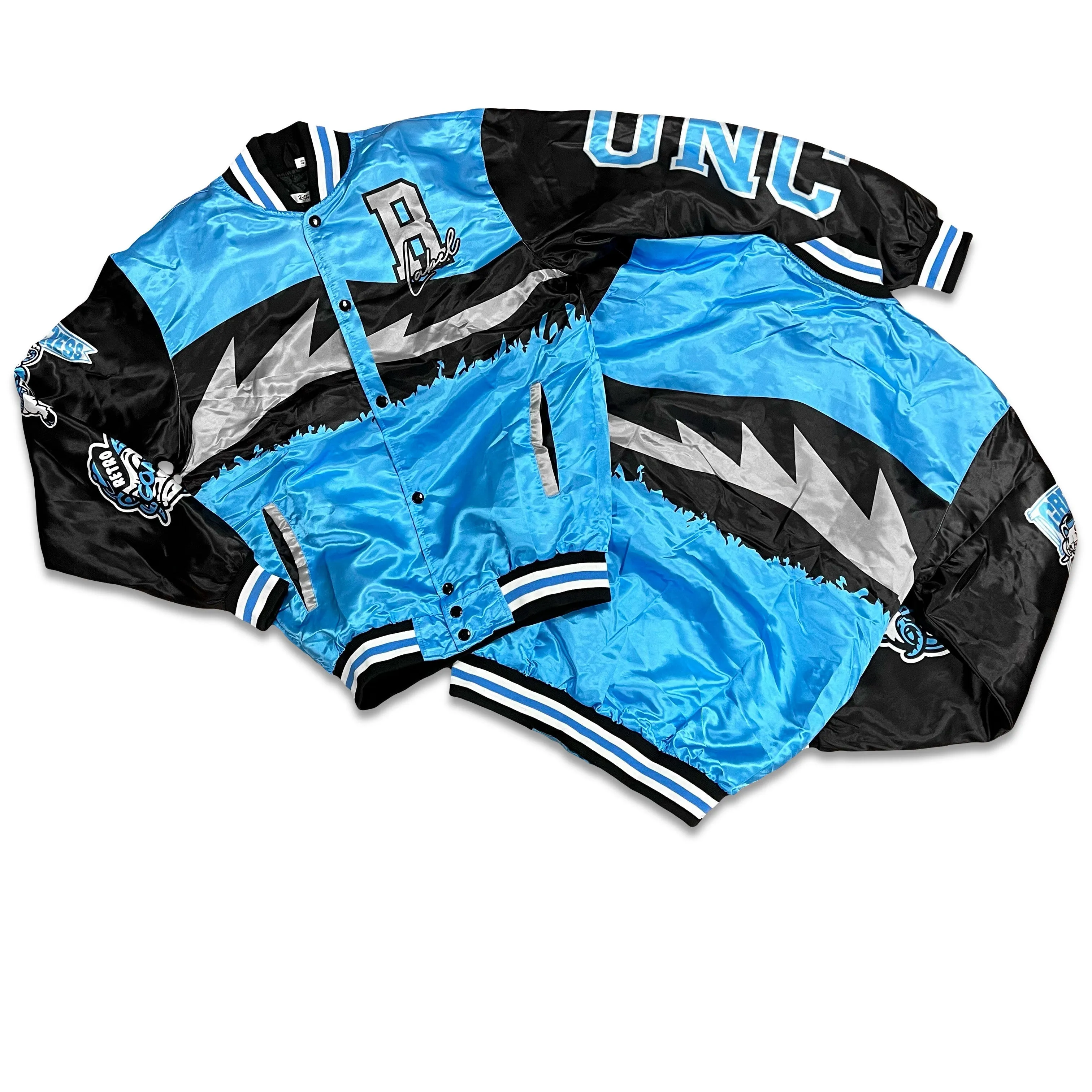 RETRO LABEL UNC Satin JACKET (RETRO 5 UNC UNIVERSITY BLUE)