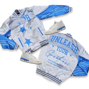 RETRO LABEL Unleash your Greatness SATIN JACKET (RETRO 3 retro Lucky Shorts)