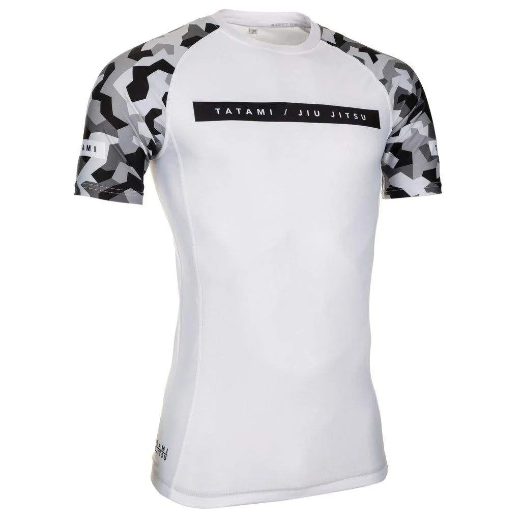 Rival White & Camo Short Sleeve Rash Guard - White