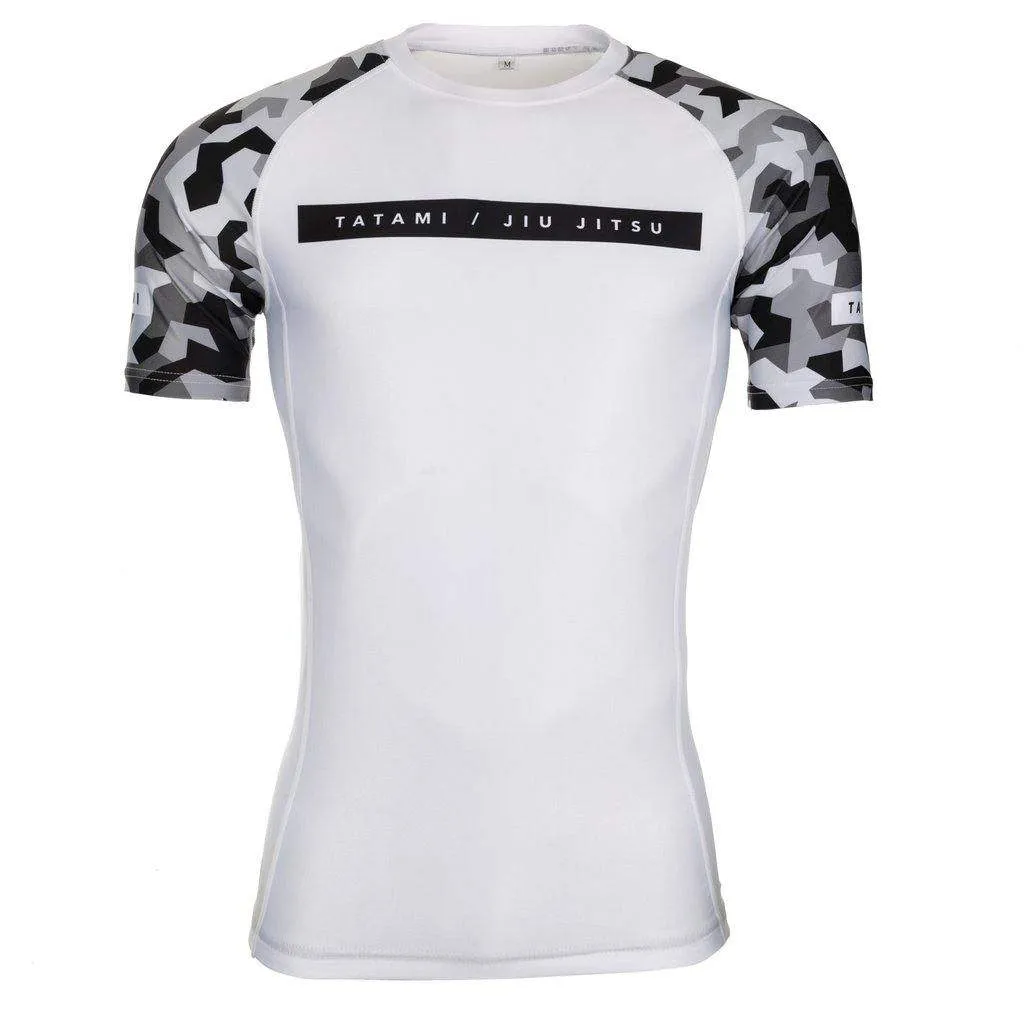 Rival White & Camo Short Sleeve Rash Guard - White