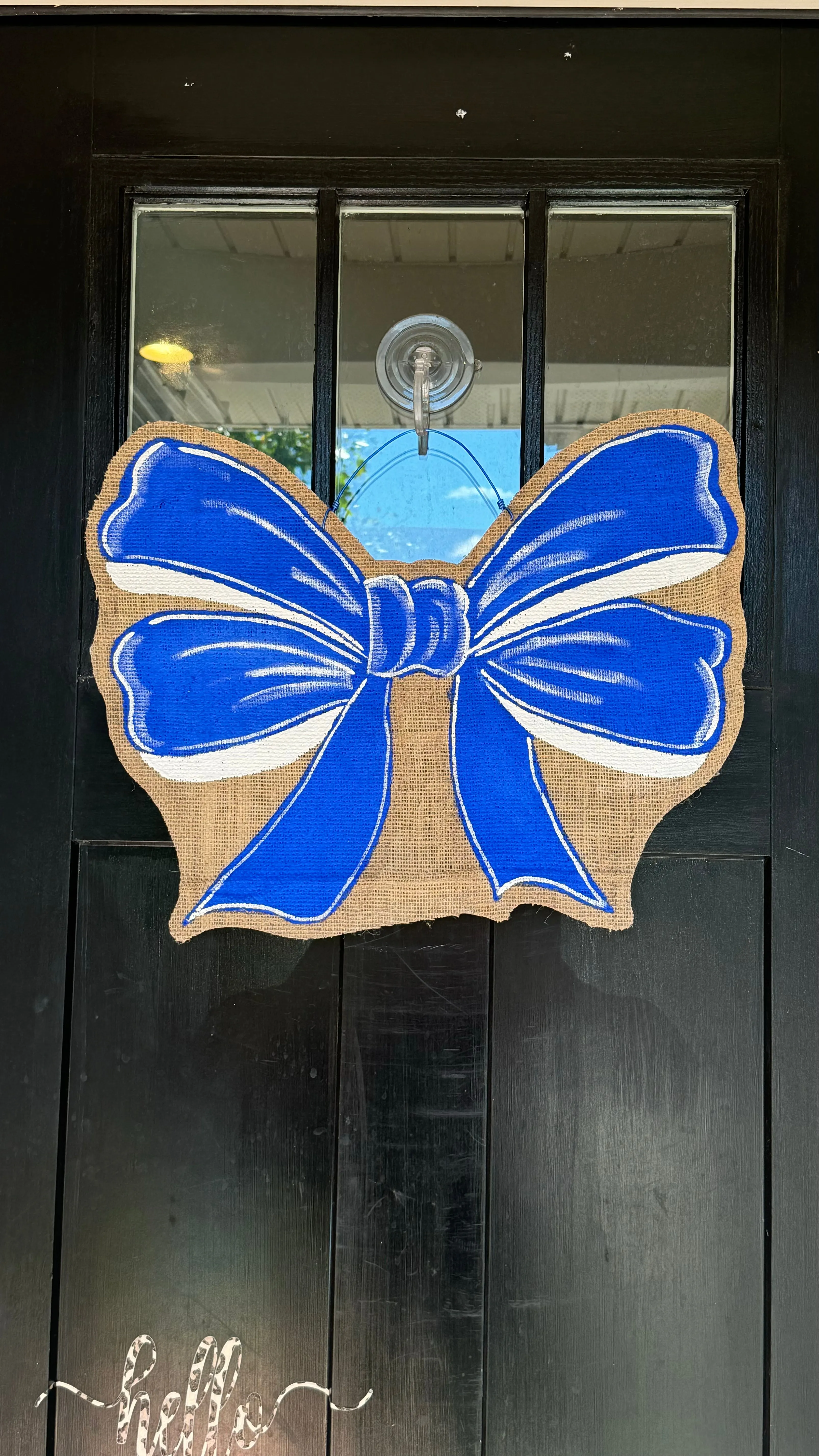 Royal Blue Bow Door Hanger