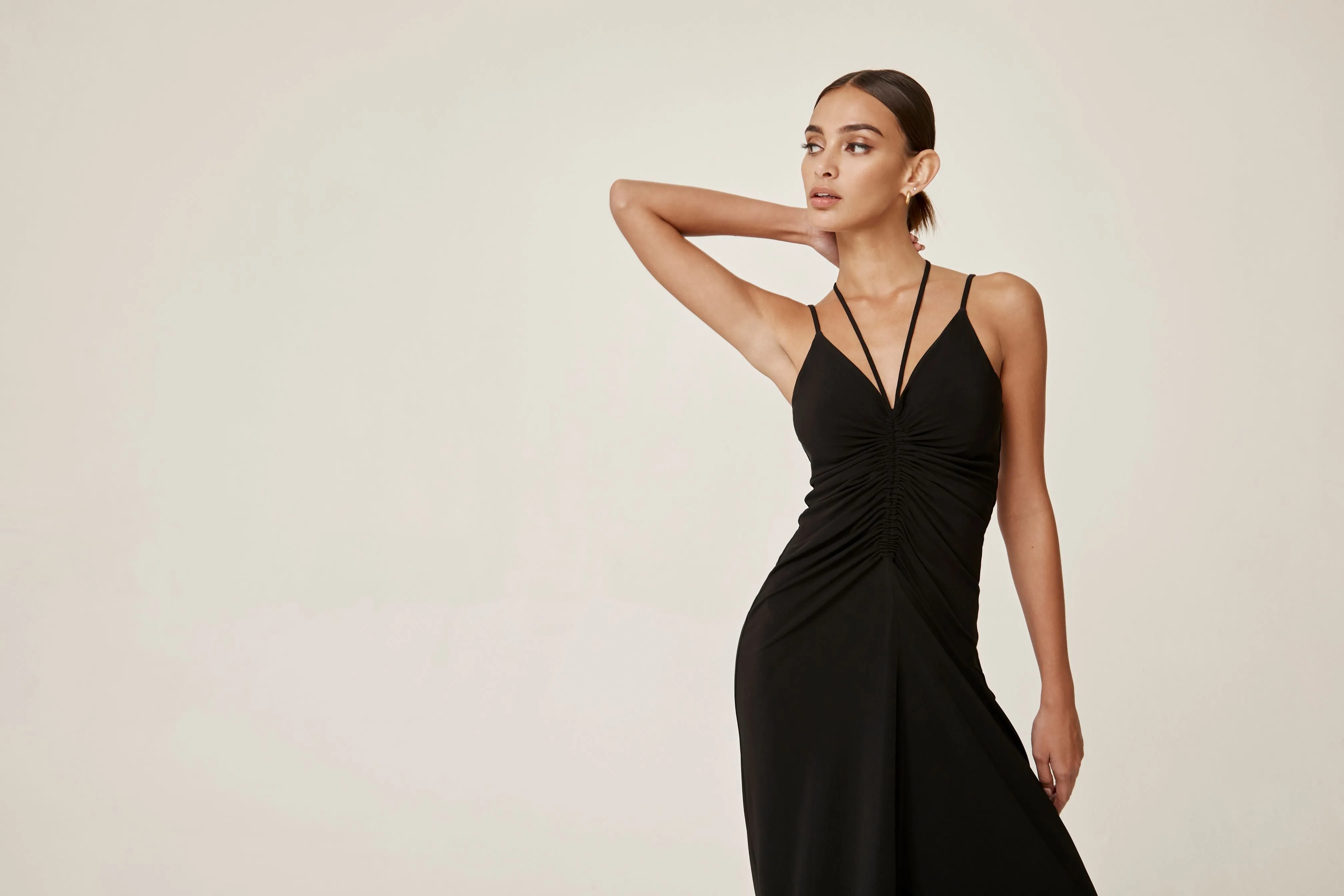 Ruched High Low Tank Dress