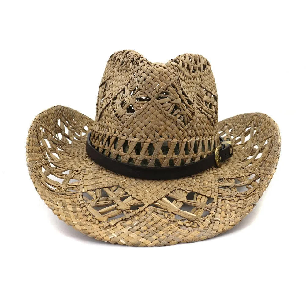Rustic Charm: Handmade Cowboy Hat from Natural Salt Grass