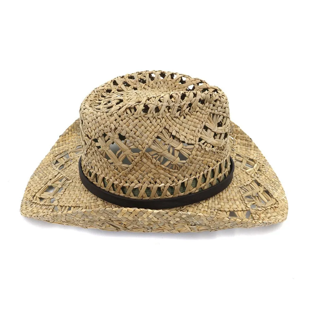 Rustic Charm: Handmade Cowboy Hat from Natural Salt Grass