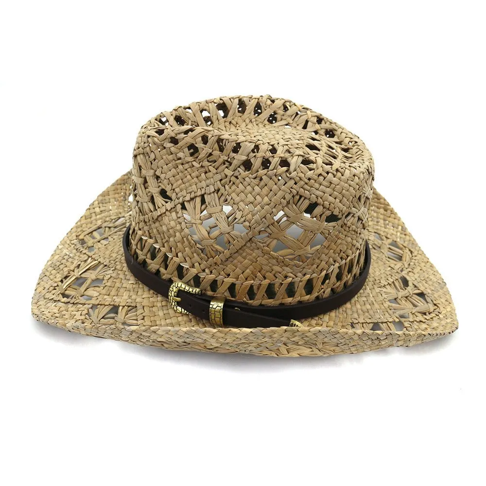 Rustic Charm: Handmade Cowboy Hat from Natural Salt Grass