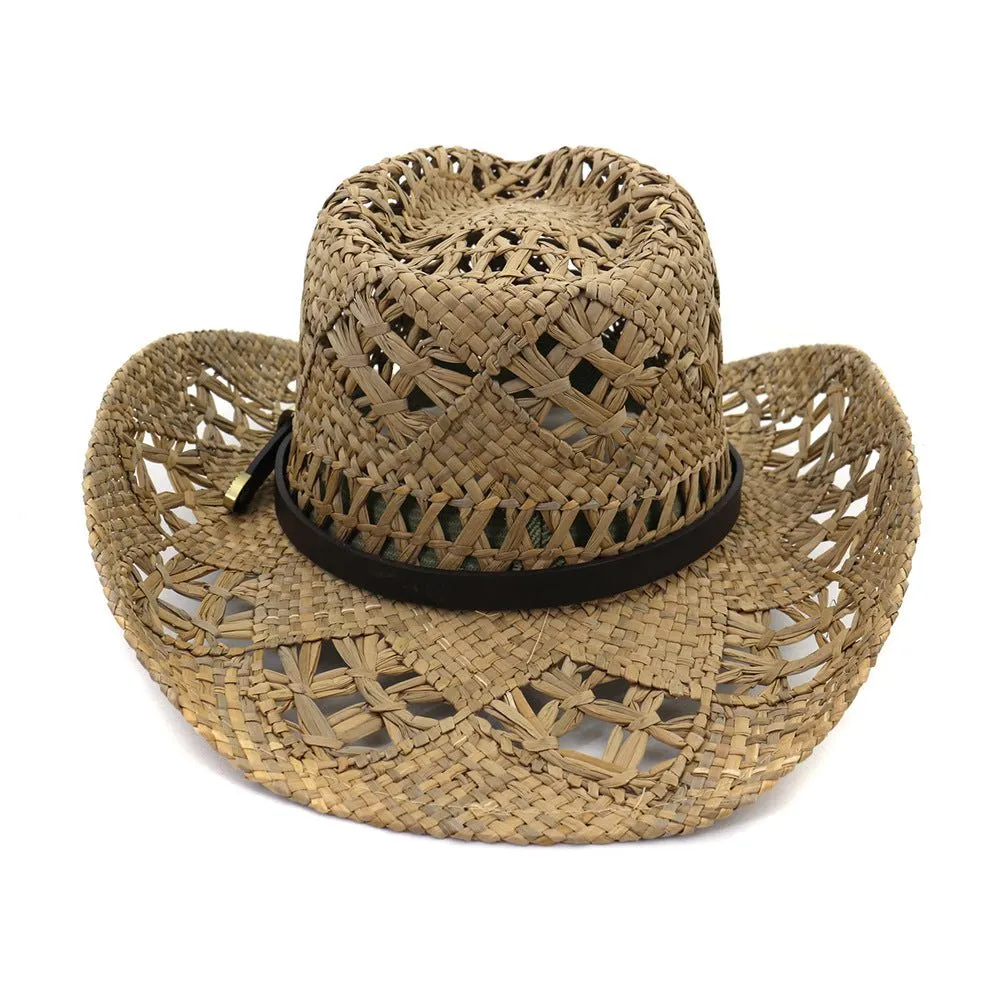 Rustic Charm: Handmade Cowboy Hat from Natural Salt Grass