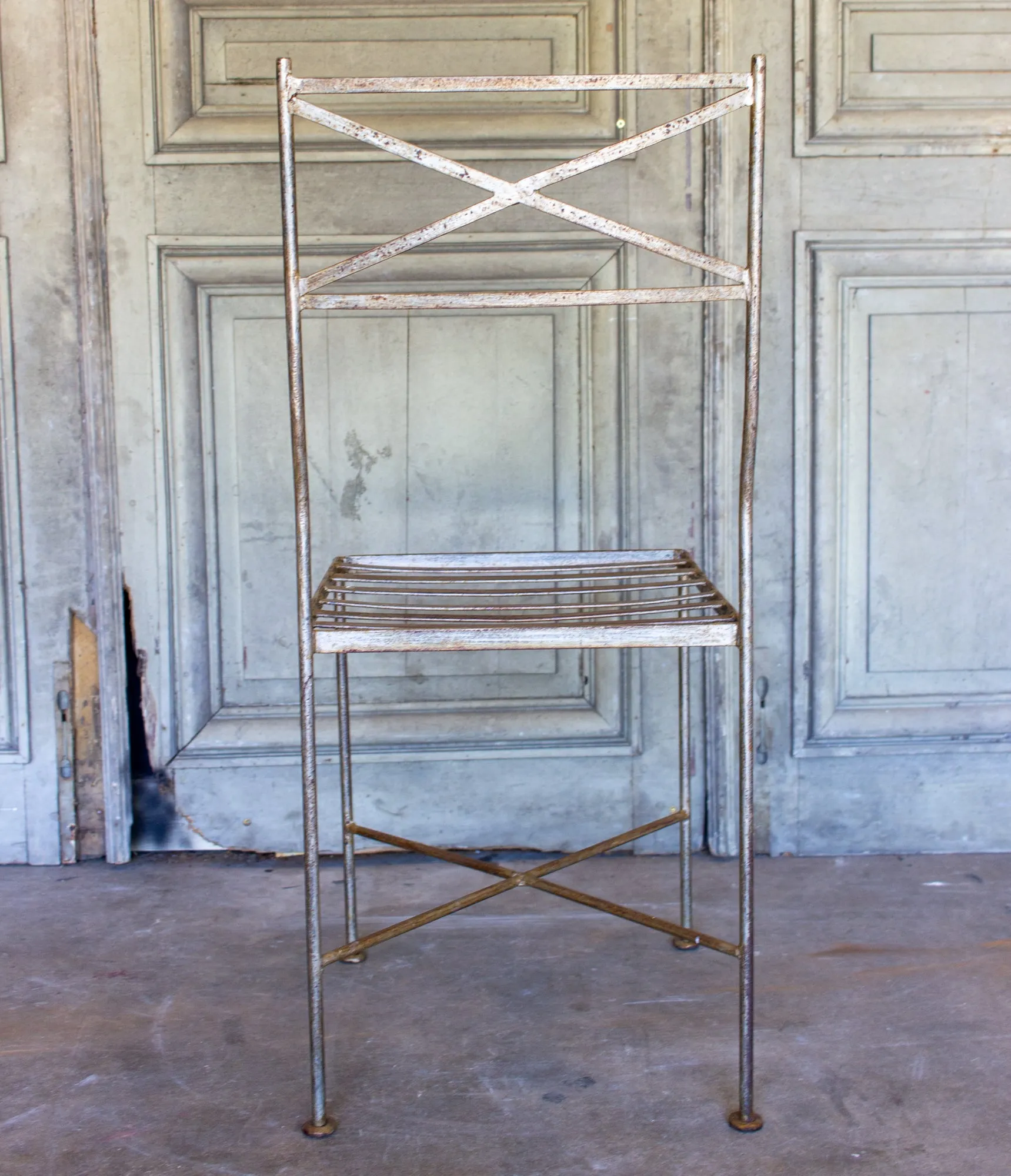 Set of Eight Handcrafted Belgian Iron Chairs