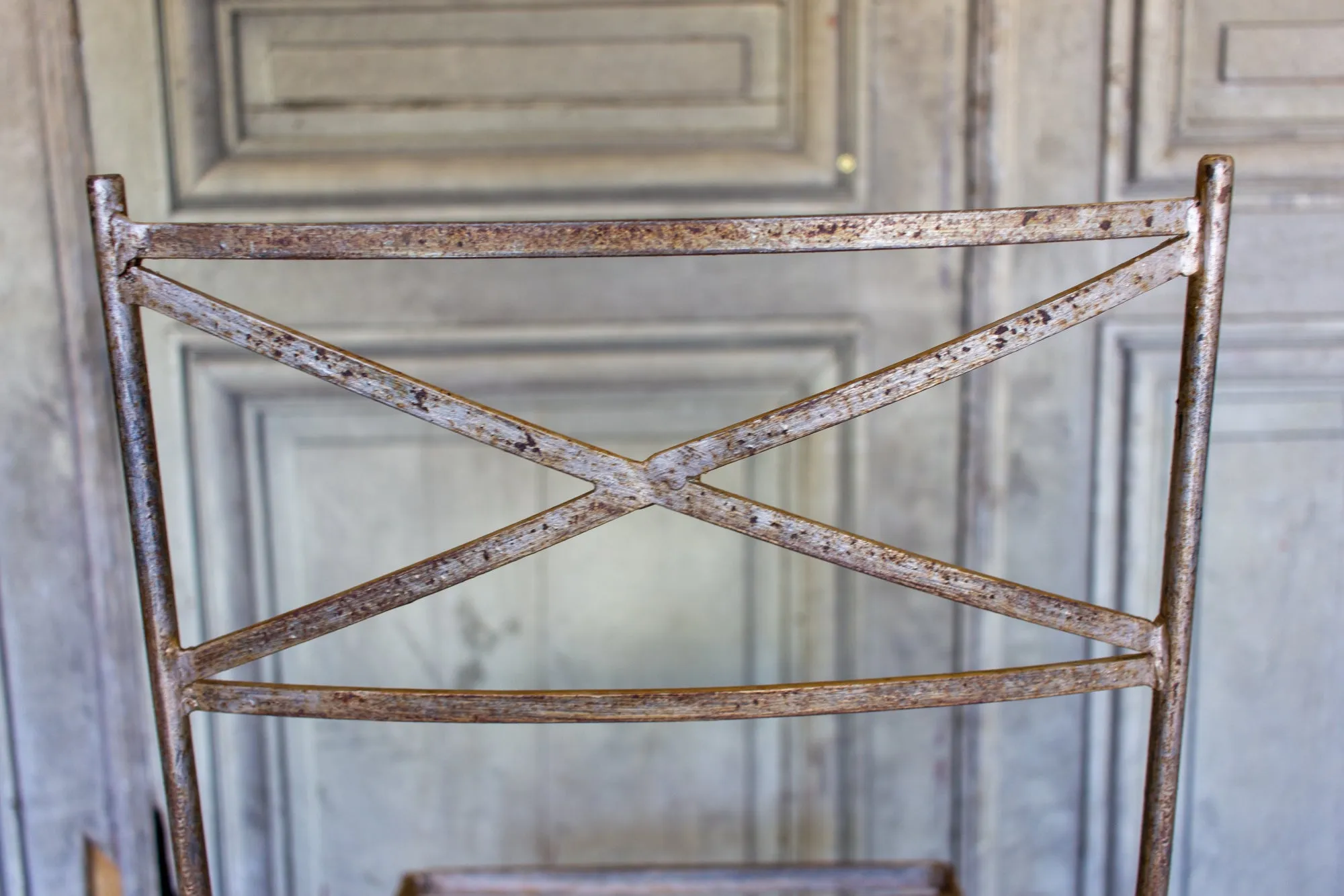 Set of Eight Handcrafted Belgian Iron Chairs