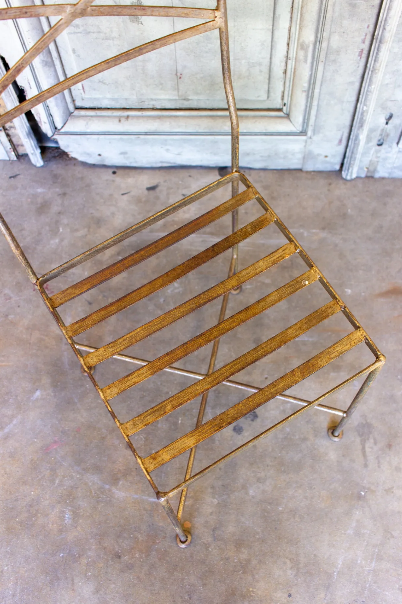 Set of Eight Handcrafted Belgian Iron Chairs