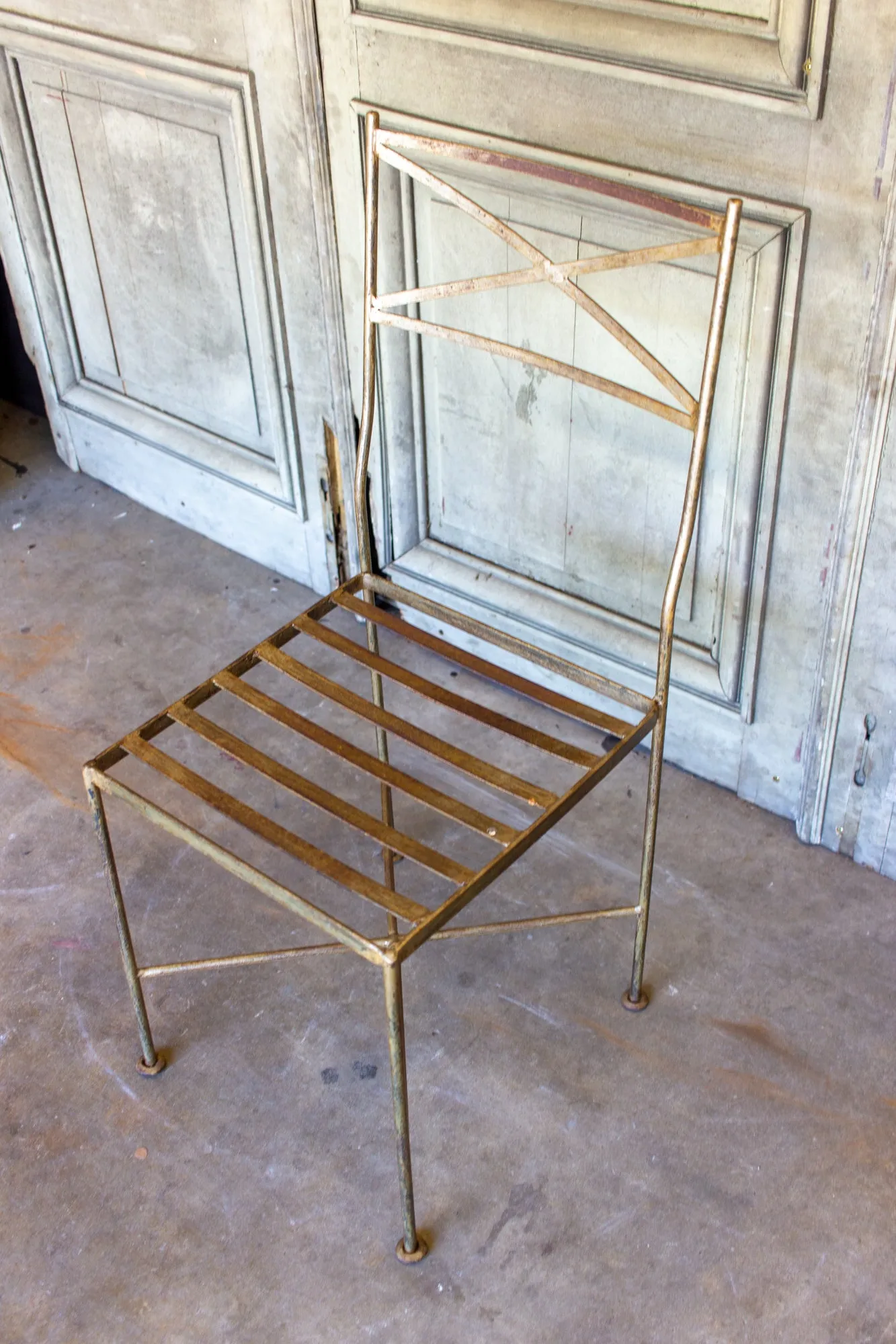 Set of Eight Handcrafted Belgian Iron Chairs
