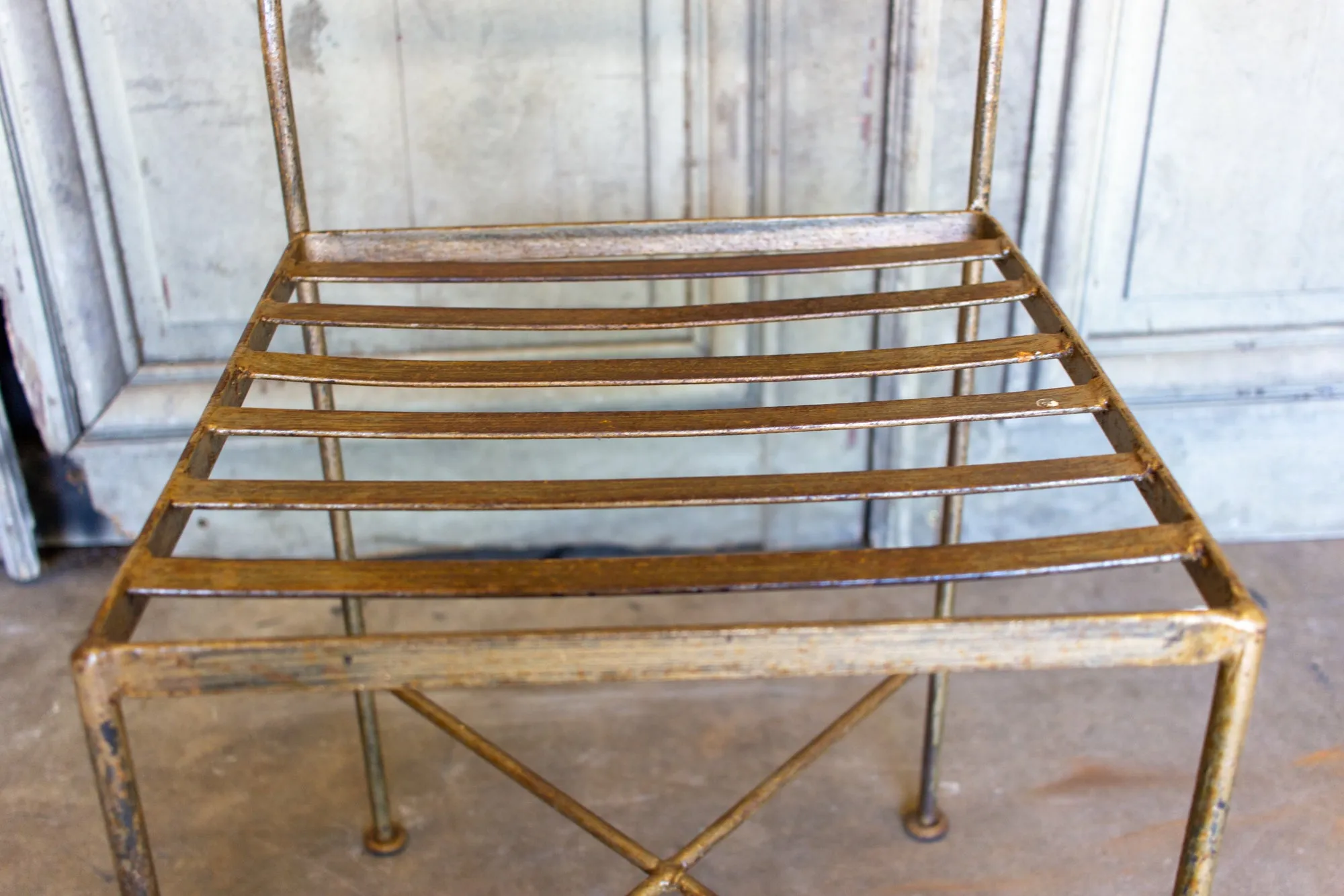 Set of Eight Handcrafted Belgian Iron Chairs