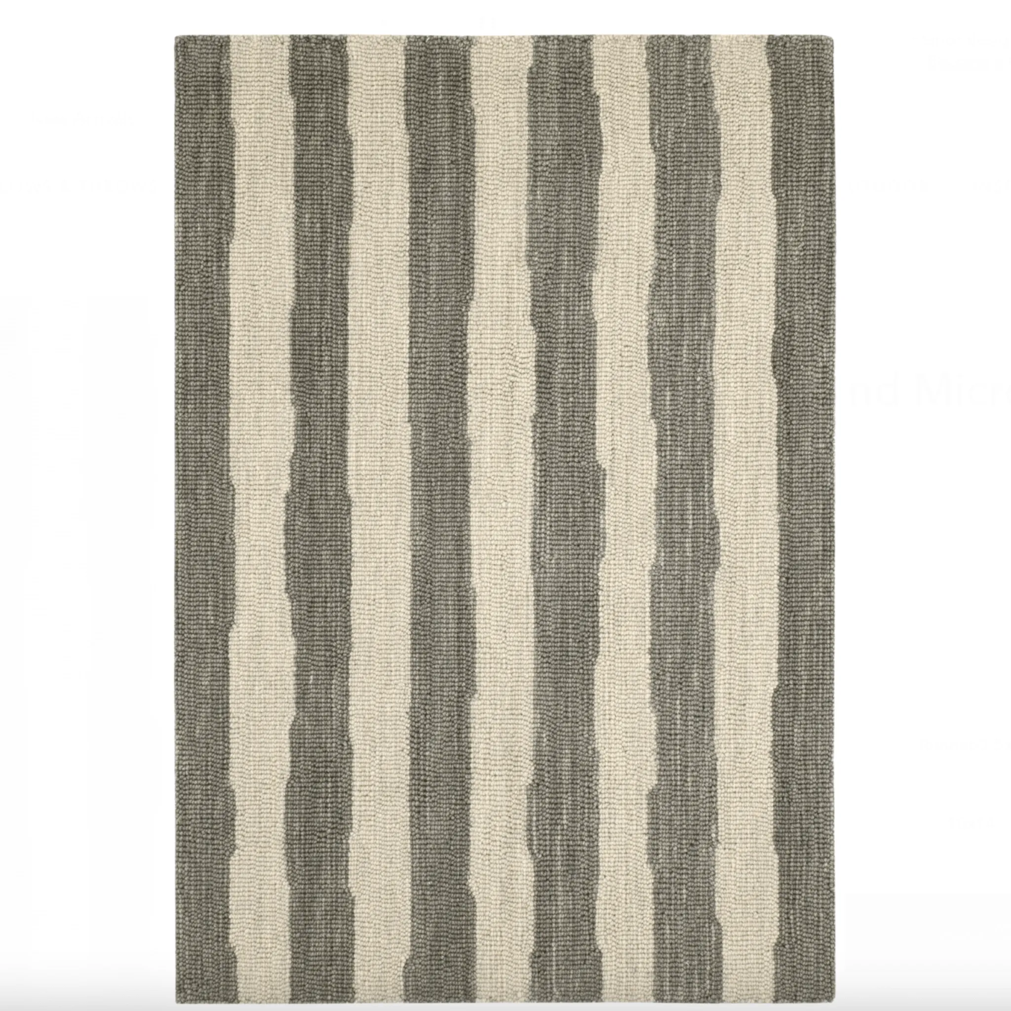 Silas Stripe Grey Hand Micro Hooked Wool Rug