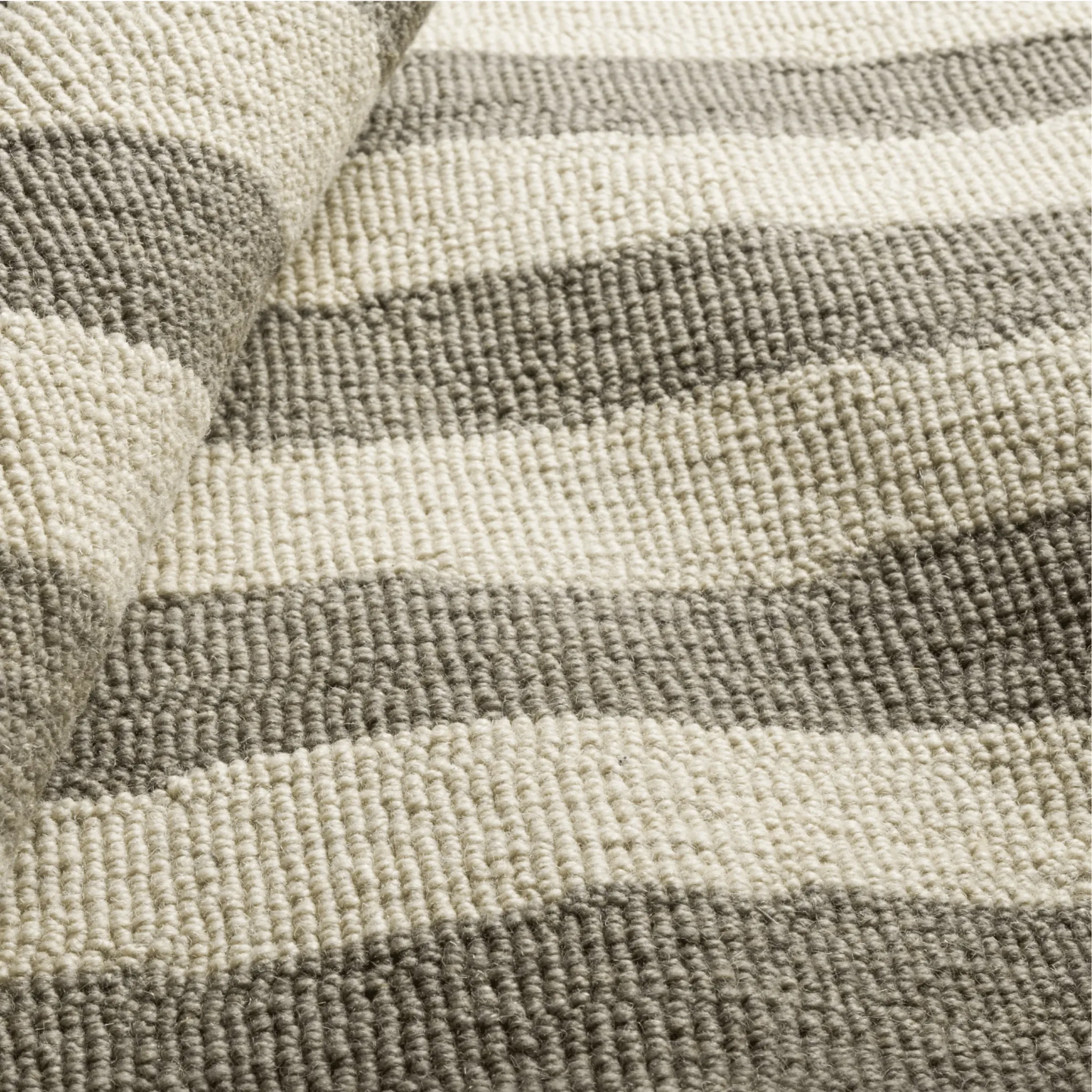 Silas Stripe Grey Hand Micro Hooked Wool Rug
