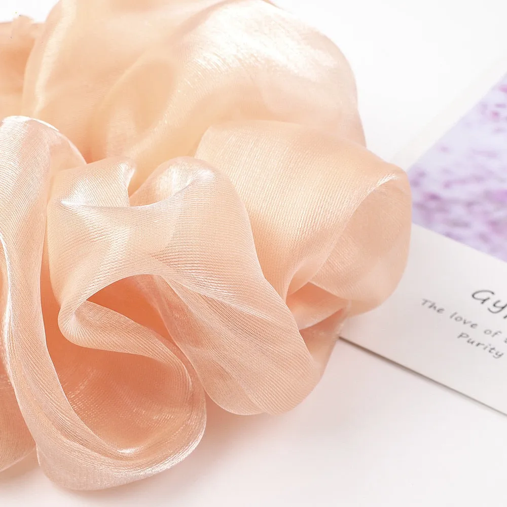 Silk Oversized Hair Scrunchies with Vibrant Colors and Fashionable Style