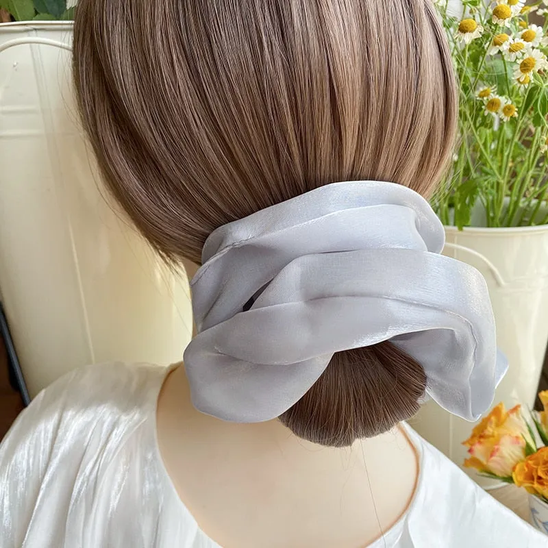 Silk Oversized Hair Scrunchies with Vibrant Colors and Fashionable Style