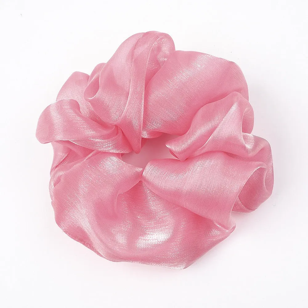 Silk Oversized Hair Scrunchies with Vibrant Colors and Fashionable Style