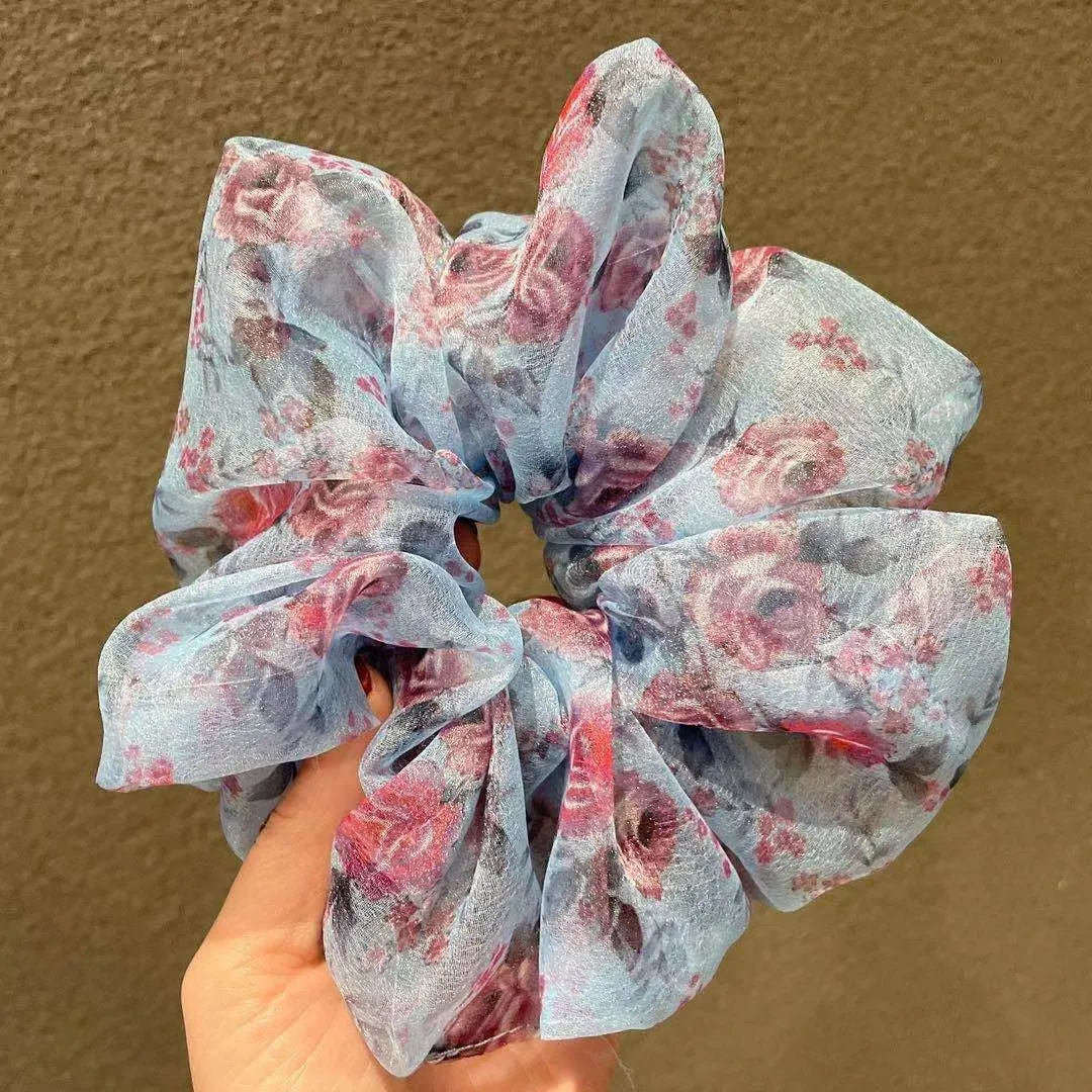 Silk Oversized Hair Scrunchies with Vibrant Colors and Fashionable Style