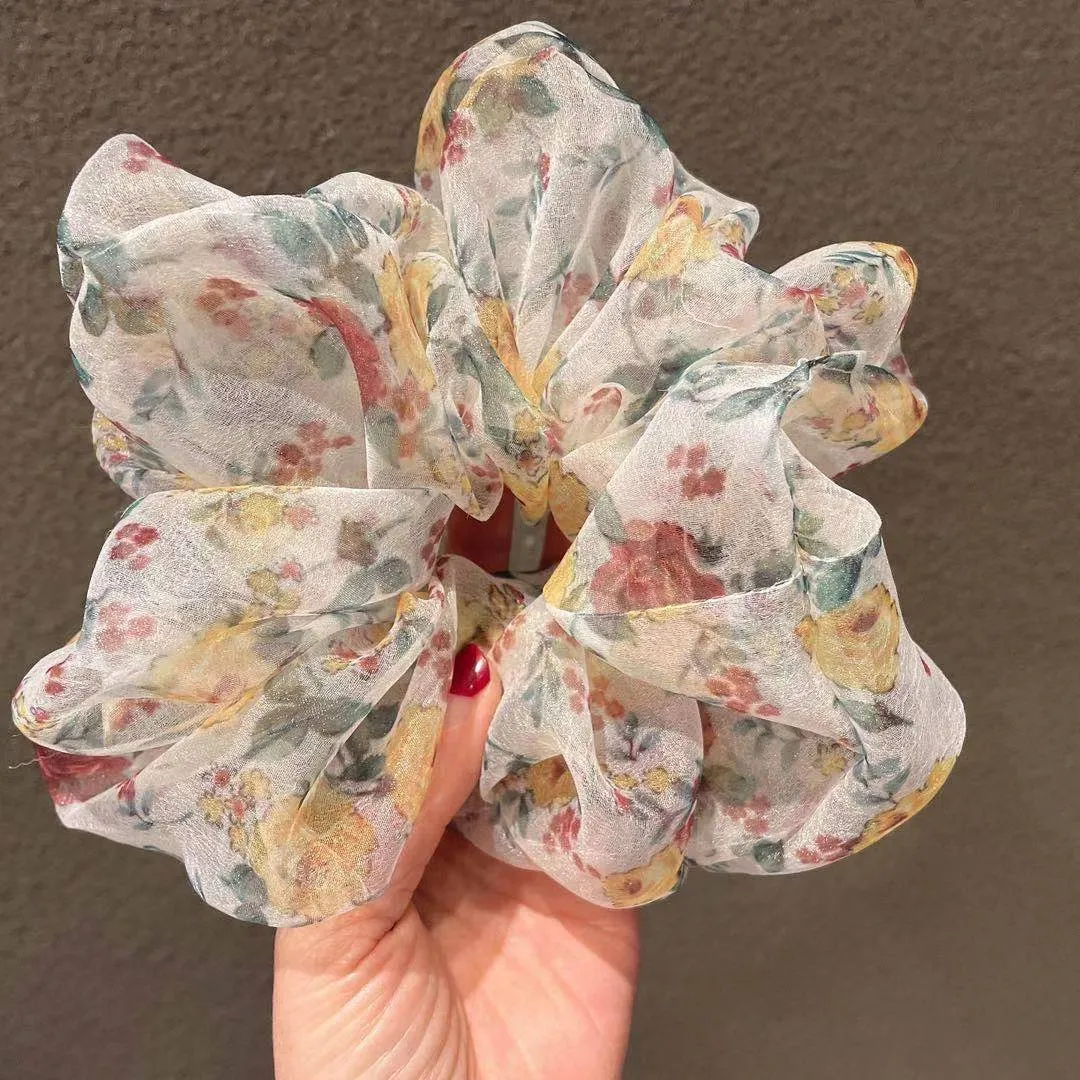 Silk Oversized Hair Scrunchies with Vibrant Colors and Fashionable Style