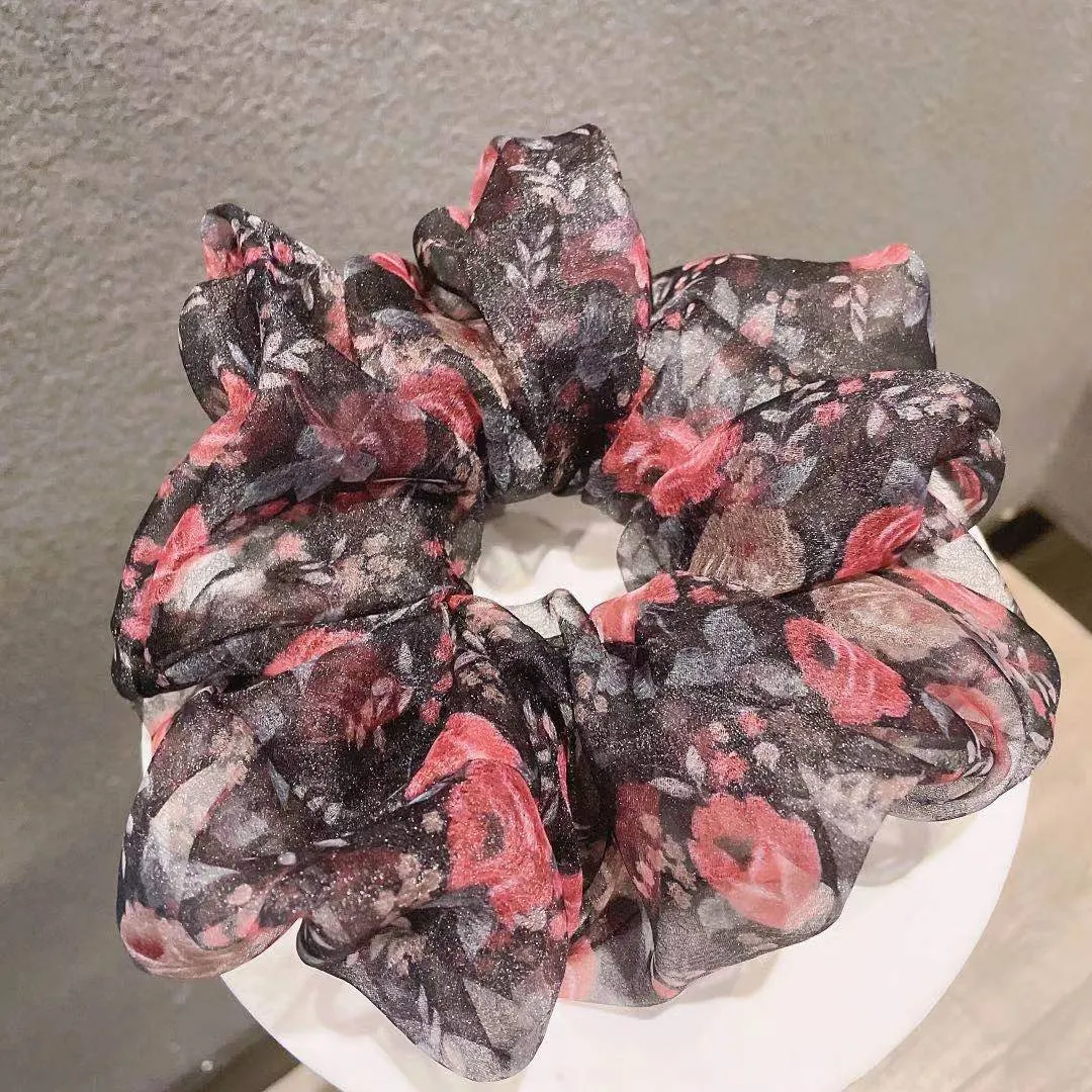 Silk Oversized Hair Scrunchies with Vibrant Colors and Fashionable Style