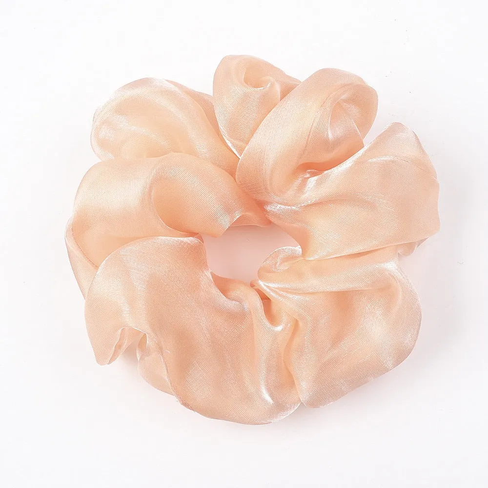 Silk Oversized Hair Scrunchies with Vibrant Colors and Fashionable Style