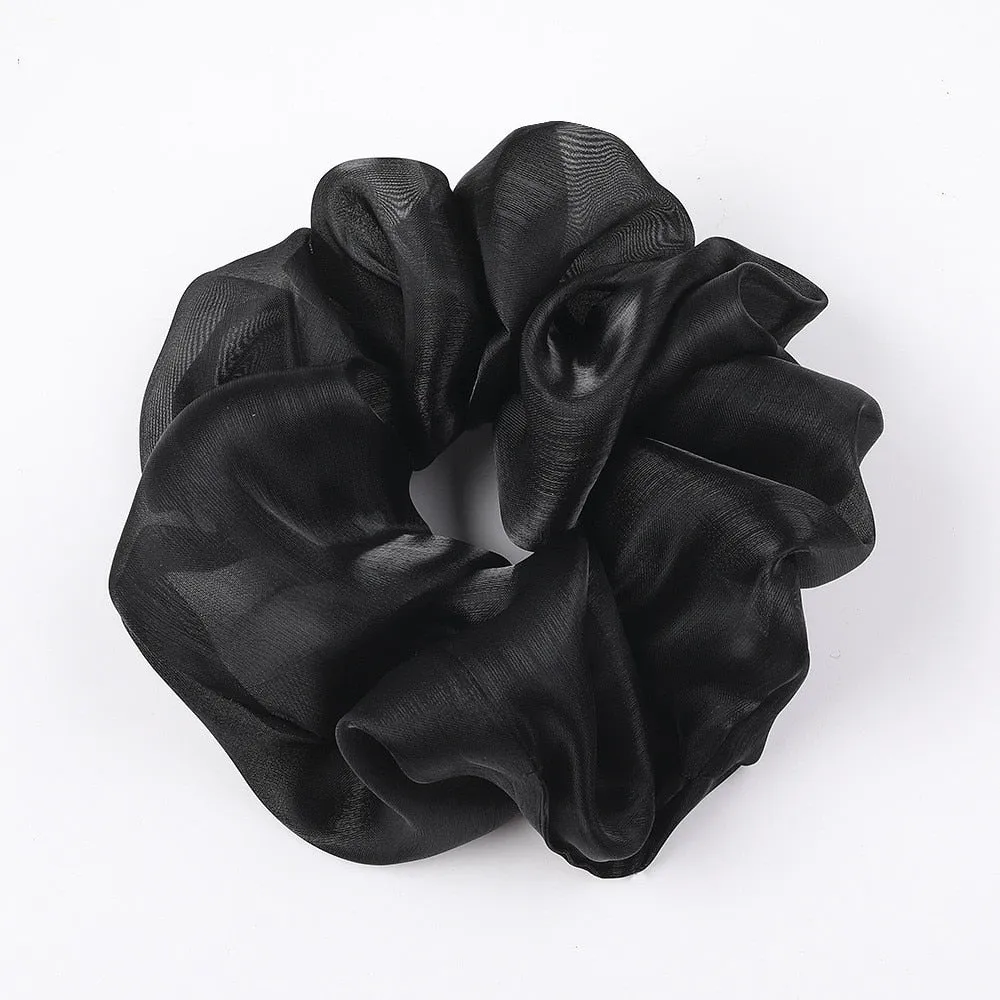 Silk Oversized Hair Scrunchies with Vibrant Colors and Fashionable Style