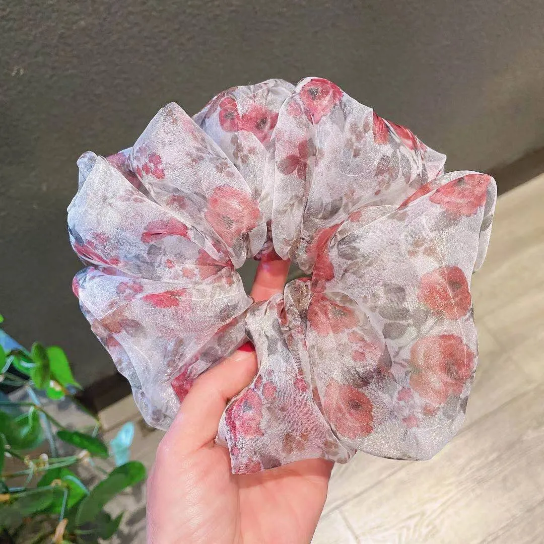 Silk Oversized Hair Scrunchies with Vibrant Colors and Fashionable Style