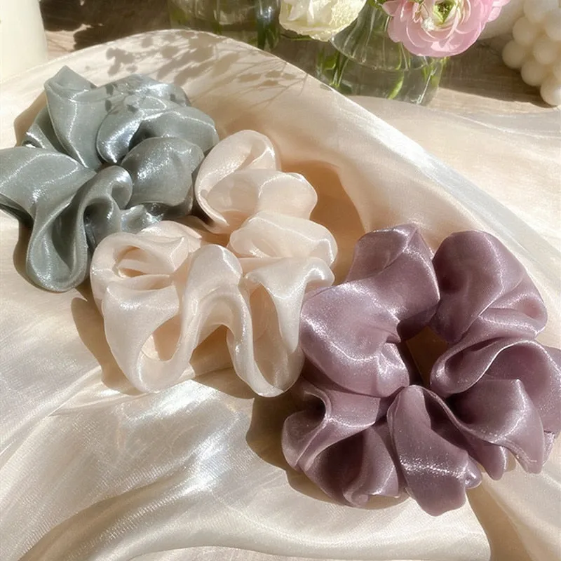 Silk Oversized Hair Scrunchies with Vibrant Colors and Fashionable Style