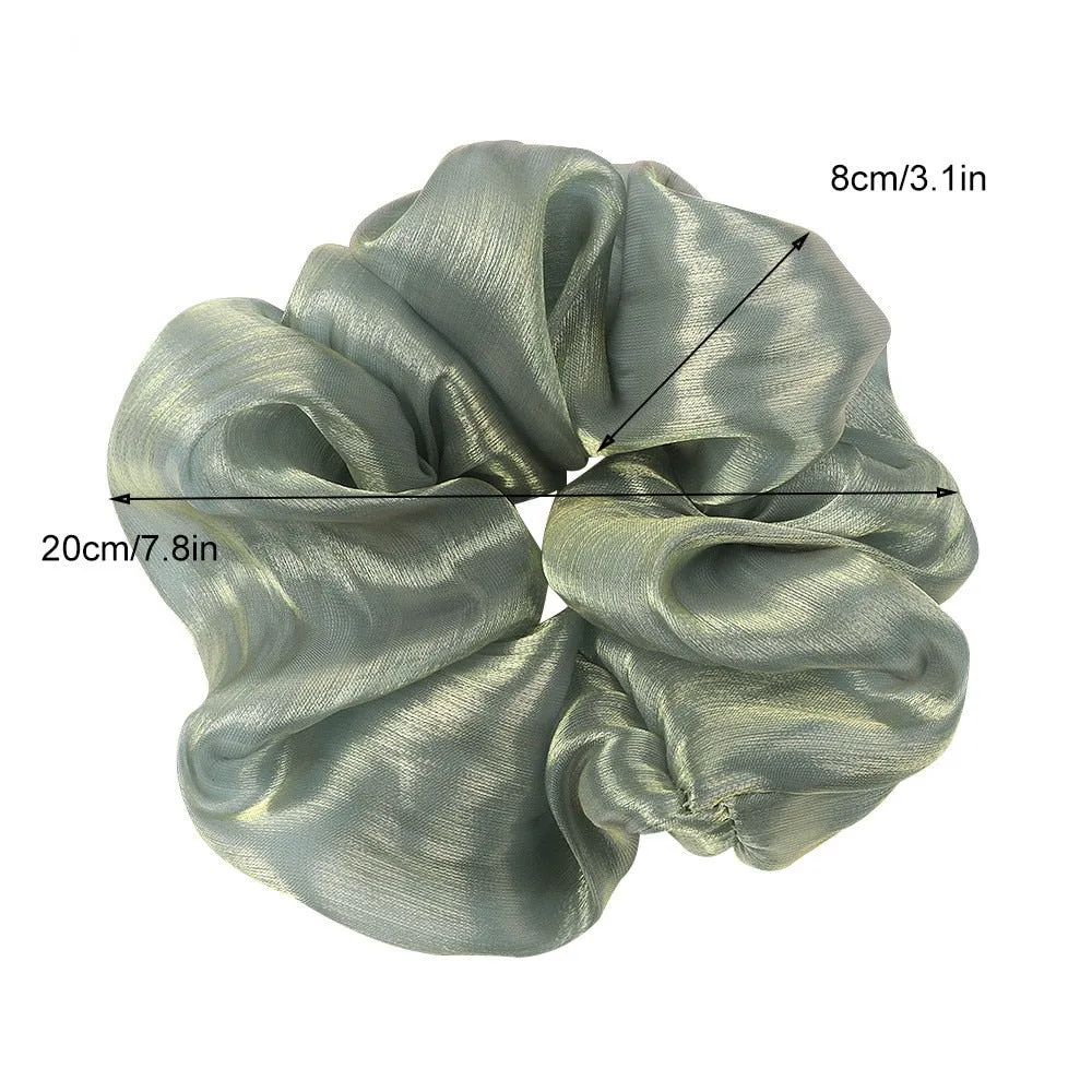 Silk Oversized Hair Scrunchies with Vibrant Colors and Fashionable Style