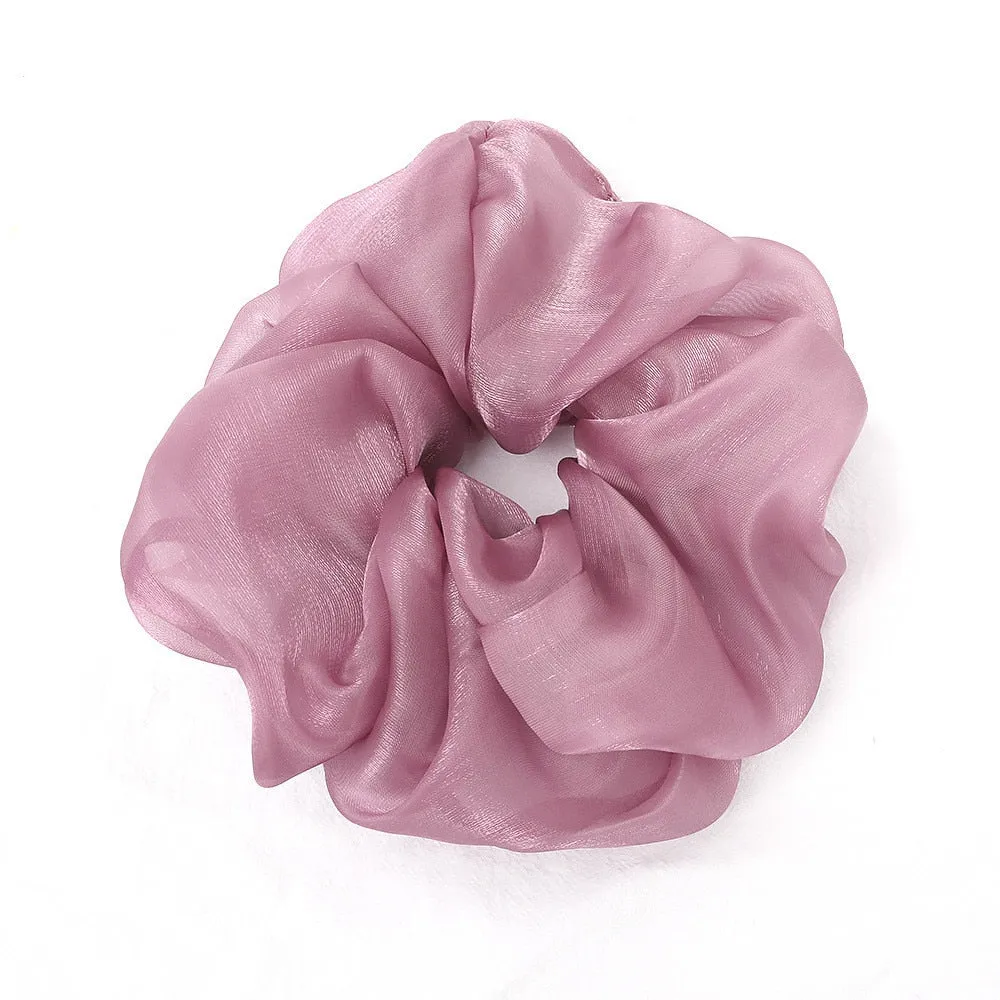 Silk Oversized Hair Scrunchies with Vibrant Colors and Fashionable Style