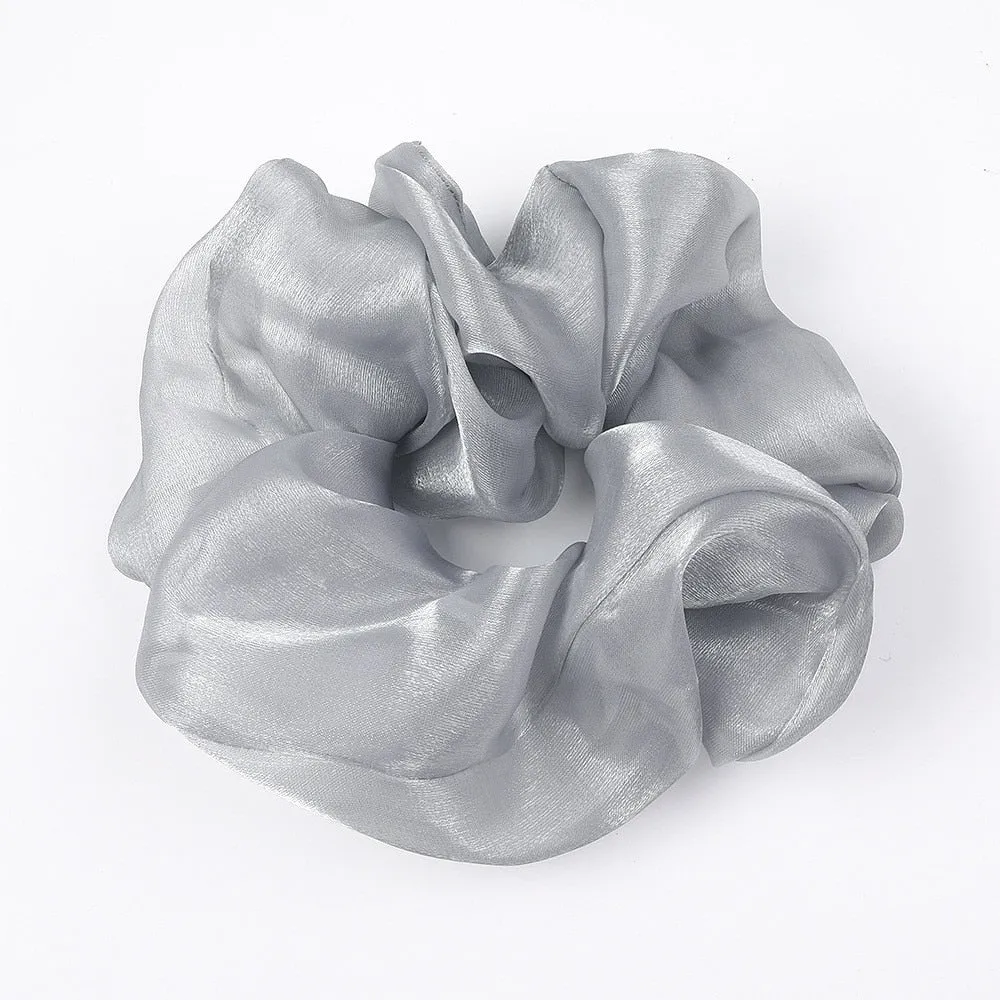 Silk Oversized Hair Scrunchies with Vibrant Colors and Fashionable Style