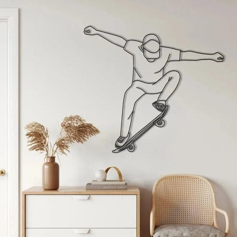 Skateboarder Metal Wall Art