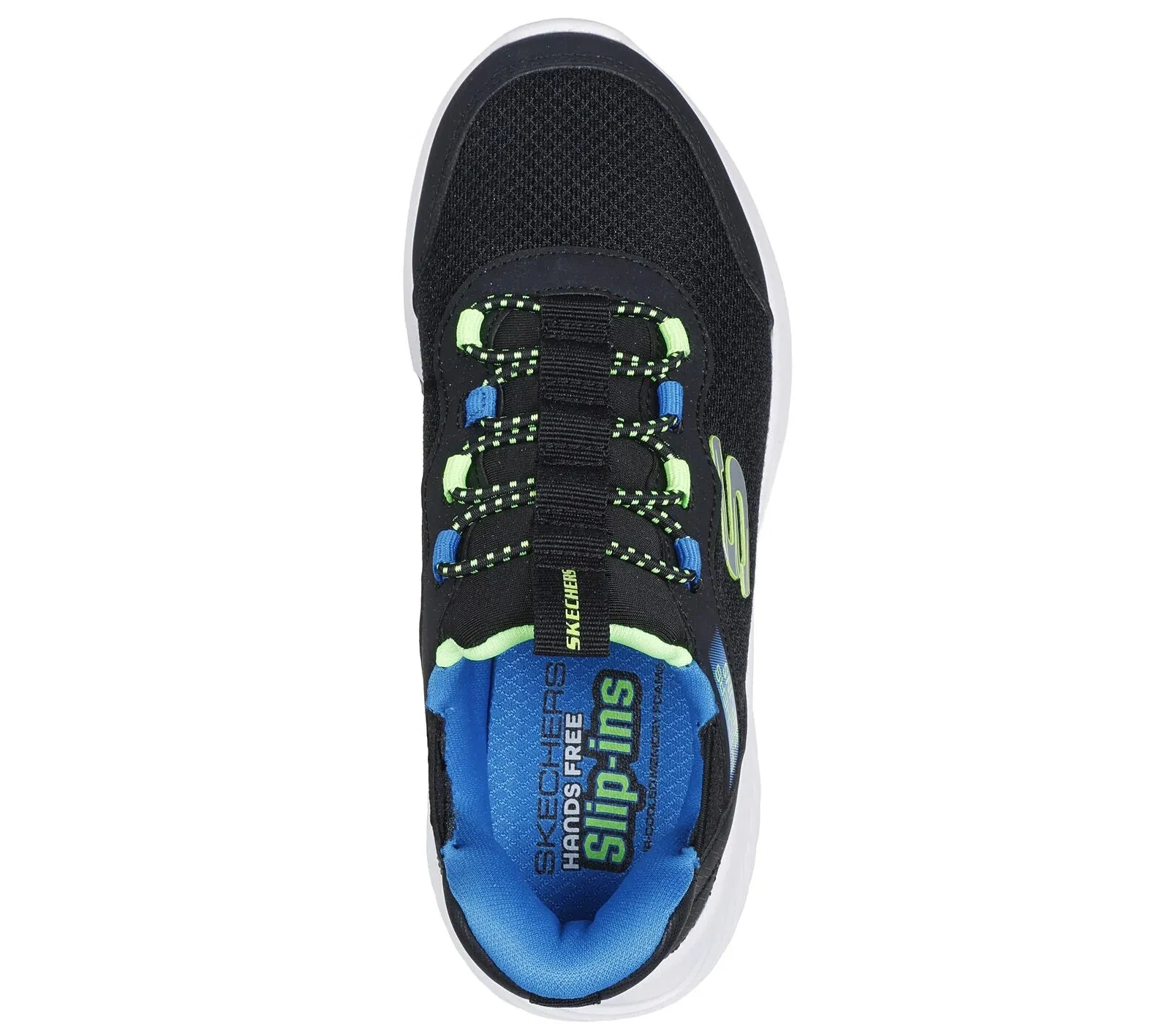 Skechers Black/Lime Slip-Ins Bounder Brisk Burst Children's Sneaker