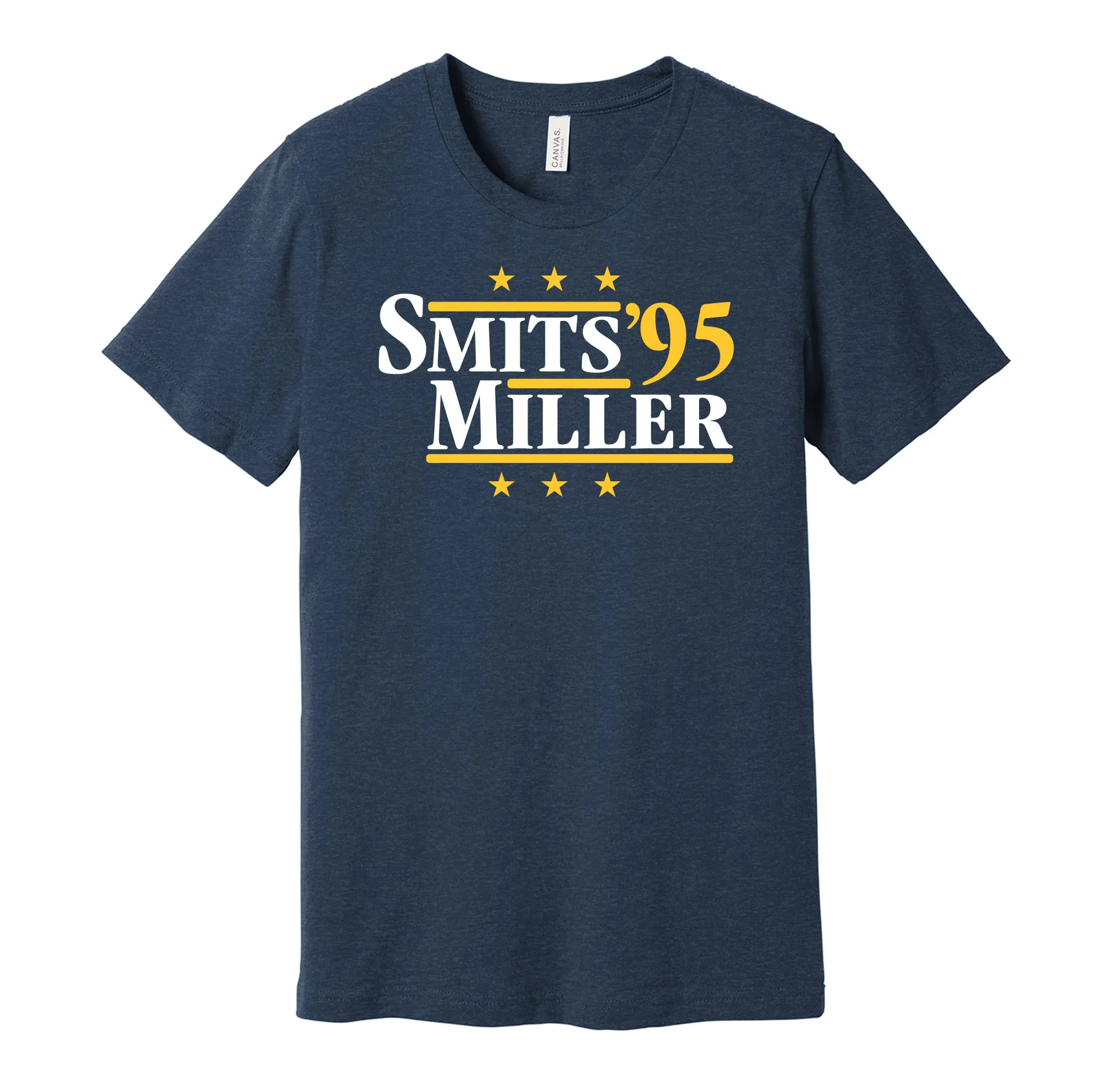 Smits & Miller '95 - Indiana Basketball Legends Political Campaign Parody T-Shirt - Hyper Than Hype Shirts