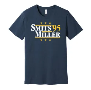Smits & Miller '95 - Indiana Basketball Legends Political Campaign Parody T-Shirt - Hyper Than Hype Shirts