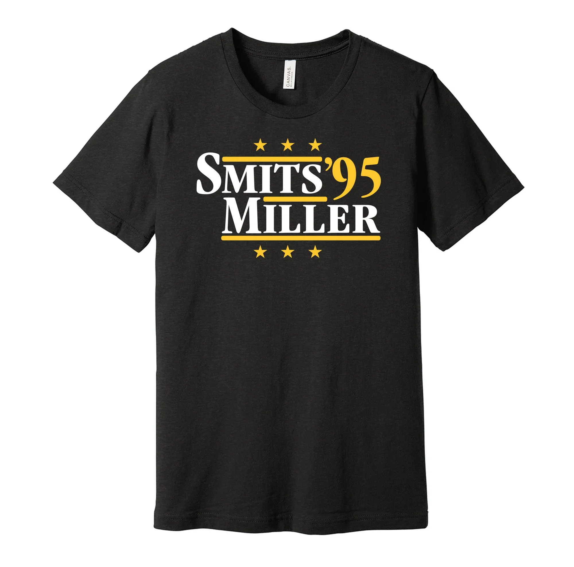 Smits & Miller '95 - Indiana Basketball Legends Political Campaign Parody T-Shirt - Hyper Than Hype Shirts
