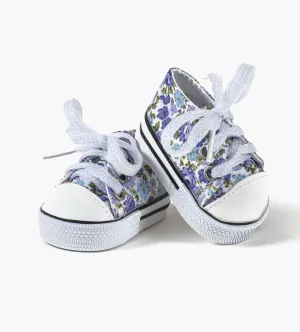 Sneakers with small lilac flowers