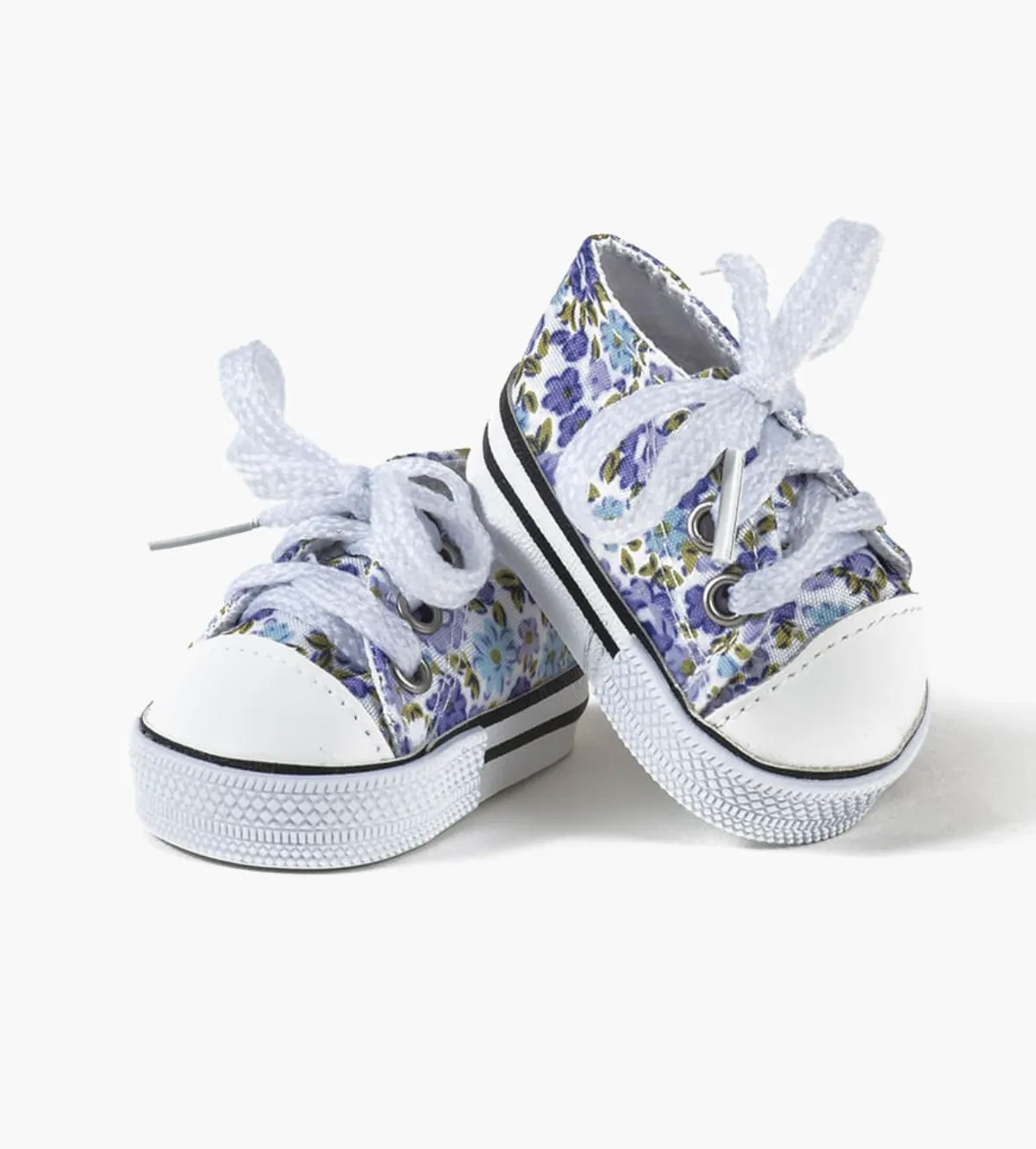 Sneakers with small lilac flowers